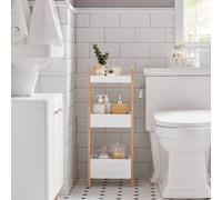 SoBuy Mueble Baño Auxiliar Estrecho con 3 Estantes Resistentes 28x20x74cm