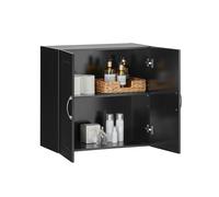 SoBuy FRG231-SCH Armario colgante Armario de baño con dos puertas Armario de cocina Armario de medicina Armario Muebles de baño Negro