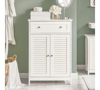 SoBuy FRG238 Cómoda de baño con un cajón y puertas, cómoda Armario de baño Muebles de baño Aparador Armario de pasillo BLANCO