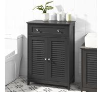 SoBuy FRG238-DG Cómoda de baño con un cajón y puertas, cómoda Armario de baño Muebles de baño Aparador Armario de pasillo Gris oscuro