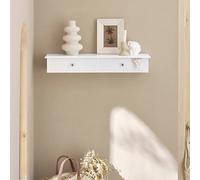 SoBuy Estante Flotante con 2 Cajones - Baldas Pared, Estantería Moderna para Entrada, Sala y Dormitorio - Negro 64x15x10cm FRG43-SCH