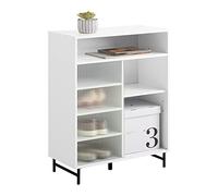 SoBuy FSB61-W Aparador Recibidor con Puerta Corredera de Vidrio y Balda Ajustable 70 x 33 x 90 cm Blanco ES