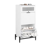 Sobuy fsb95-w zapatero con 2 puertas recibidor entrada l59xp40xh115 cm 53 cm