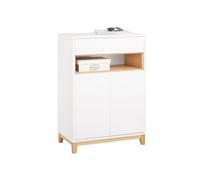 Sobuy fsb97-wn aparador multifuncional con 1 cajón 1 compartimento y 2 puertas l60xp34xh85 cm