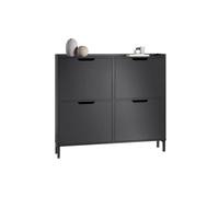 Sobuy fsr100-sch zapatero estrecho con 4 solapas negro