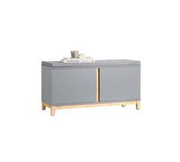 Sobuy fsr117-hg banco de almacenamiento con 2 puertas gris
