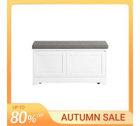 Banco de almacenamiento con 2 puertas y 3 boles incorporados madera para gatos blanco 90 x 36 x 44 cm fsr136-w sobuy