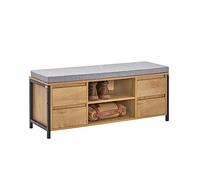 SoBuy FSR149-N Banco Zapatero Banco de Almacenamiento con 2 Estantes Abiertos y 4 Cajones 110 x 35 x 45 cm ES