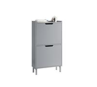 SoBuy Zapatero Estrecho con 2 Solapas 50x19x91cm para recibidor | Armario zapateros MDF E1, fondo 19cm, antivuelco, para pasillo estrecho, gris FSR151-HG