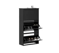 Sobuy fsr165-h-sch zapatero con 3 solapas negro 61x26x120cm