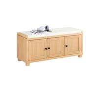 Sobuy fsr188-n banco zapatero 3 puertas y 4 compartimentos abiertos l104 x d35 x h47 cm natural 104 cm