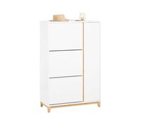 Sobuy fsr189-wn zapatero con 3 solapas y 1 puerta 80x34x122 cm blanco