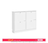 SoBuy Zapatero Entrada Recibidor - Diseño Ultra Estrecho 18cm, Apto para Zapatos EU 47, Zapatero Madera para Entradas, Pasillos y Apartamentos Pequeños - 105×18×78cm - FSR216-W