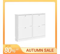 SoBuy FSR216-W - Mueble para zapatos extremadamente estrecho (18 cm), apto para zapatos grandes hasta talla EU 47. Ideal para entradas, pasillos y apartamentos pequeños. Ahorra espacio. Medidas: 105 ×