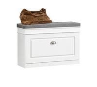SoBuy Banco zapatero con 1 solapa mdf blanco
