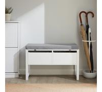 SoBuy FSR88-W Banco Zapatero con 2 Cajones Banco de almacenamianto con cojín Acolchado de Asiento 72x30x46 cm ES