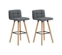 SoBuy FST50x2 Taburete de bar Silla de bar Taburete con respaldo Altura del asiento del taburete: 68 cm Gris oscuro
