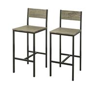 SoBuy FST53X2 Lote de 2 taburetes con Respaldo,Taburete de Bar, Capacidad hasta 100 Kg,H95cm, ES (2 Taburetes-1)