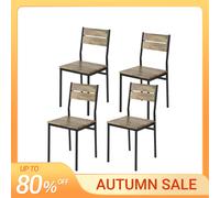 SoBuy FST72-Nx4 Juego de 4 taburetes de comedor cocina restaurante comedor silla taburete silla de madera con respaldo 39x42x82cm Nature