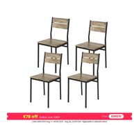 SoBuy FST72-Nx4 Juego de 4 taburetes de comedor cocina restaurante comedor silla taburete silla de madera con respaldo 39x42x82cm NATURE
