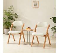 SoBuy FST92x2 Silla plegable tapizada de madera, juego de 2 sillas ergonómicas, plegables y que ahorran espacio, acabado montado 47,5x77x59cm Gris oscuro