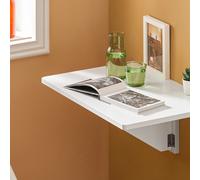 SoBuy FWT03 Mesa plegable de pared, mesa de cocina, muebles para niños, mesa para ordenador portátil, mesa de comedor, escritorio BLANCO