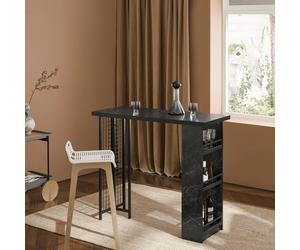 SoBuy FWT100-SCH Mesa de bar mesa de comedor mesa de balcón mesa de cocina mesa de bistró mostrador de bar mesa de balcón mesa auxiliar negro Negro