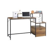 SoBuy FWT103-PF Escritorio con 3 estantes Mesa para computadora Mesa de oficina Mesa de trabajo para oficina en casa Escritorio esquinero Diseño industrial