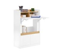 Sobuy fwt109-wn mesa escritorio plegable con 2 cajones y 1 estante 63x67x93 cm