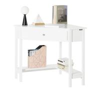 SoBuy ® FWT31-W mesa esquinera escritorio blanco mesa de ordenador mesa de trabajo con estante HT aprox: 76x76cm BLANCO