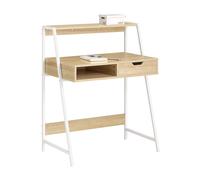 SoBuy FWT63-N Mesa de Escritorio Mesa de Ordenador con 2 cajones y 1 Estante L81 cm x P50cm x H100cm ES