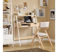 SoBuy FWT63-N Escritorio con bandeja, mesa para ordenador, mesa de trabajo, mesa de oficina, mesa con cajón Nature