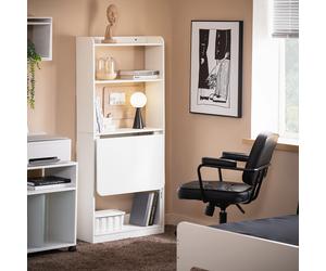 SoBuy FWT92-H-W Paquetes plegables Mesa de escritura pequeña Mesa de trabajo Mesa de oficina Mesa plegable de oficina en casa Mesa de pared BLANCO