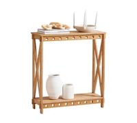 SoBuy HFSB01-N Mesa de Consola con Conexiones de Espiga Mesa de Entrada Recibidor con Estante 80 x 87,5 x 30 cm Natural ES