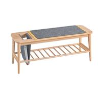 Sobuy hfsr02-n banco de almacenamiento zapatero con 1 estante abierto y 1 bolsillo lateral