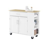 Sobuy isla de cocina móvil - carrito de cocina con encimera y cajón, blanco, fkw133-wn 99 cm