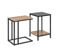 SoBuy Juego de 2 Mesas Auxiliares Mesas Nido Mesas de Café para Salón Dormitorio Oficina 50 x 34,5 x 57 cm FBT99-F ES