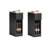 SoBuy Juego de 2 mesitas de Noche estrechas con cajón, 20x35x60cm Dormitorio
