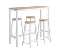 SoBuy Juego de Mesa Alta para Comedor, 4 taburetes, Robusto, 120x100x40cm