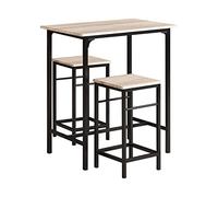 SoBuy Set Mesa Alta de Bar y 2 taburetes Mesa de Comedor Estilo Industrial, OGT10-N ES (2 sillas)