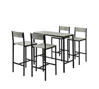 SoBuy Juego de Mesa Alta para Comedor, Conjunto de Bar con 4 Taburetes, Mesa de Cocina Moderna Ideal para Espacios Reducidos, OGT14-HG