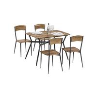 SoBuy Juego de Mesa y Sillas Comedor Set de Mesa Alta de Bar Y 4 Sillas Intustrial 100 x 70 x 76 cm 40 x 46 x 86 cm OGT49-F ES
