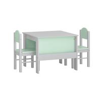 SoBuy Juego Mesa y 2 Sillas Infantil Gris y Verde