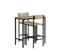 SoBuy Juego Mesa y 2 Sillas Madera Balcón OGT03-N