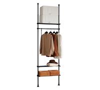 SoBuy barra telescópica para ropa con estantes, dormitorio