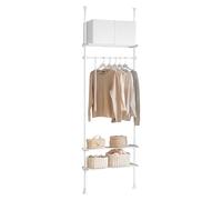 SoBuy barra telescópica para ropa con estantes, dormitorio