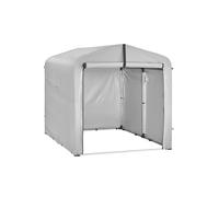 SoBuy KLS11-II-L Cobertizo para bicicletas en gris, garaje para bicicletas con sistema de rodillos, funda protectora para bicicletas de aluminio y tela PE, 219×159×165 cm Gris