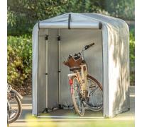 SoBuy KLS11, refugio para bicicleta, garaje, equipo de aluminio, cobertizo, herramienta, cobertizo, tienda de láminas, techo multiusos, cobertizo de jardín Dark Gray