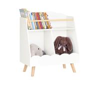 SoBuy KMB100 estantería infantil con 5 compartimentos estante de almacenamiento para librería infantil Estantería blanca Montessori BHT aprox. 82x76x35cm White