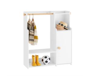 SoBuy KMB110-W Armario infantil Armario Estantería infantil con puertas Armario Estantería infantil Armario blanco 94x110x35 Marfil
